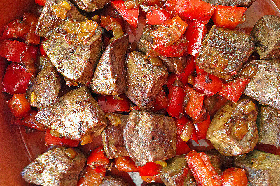 Meckis geschmorte Leber mit Paprika