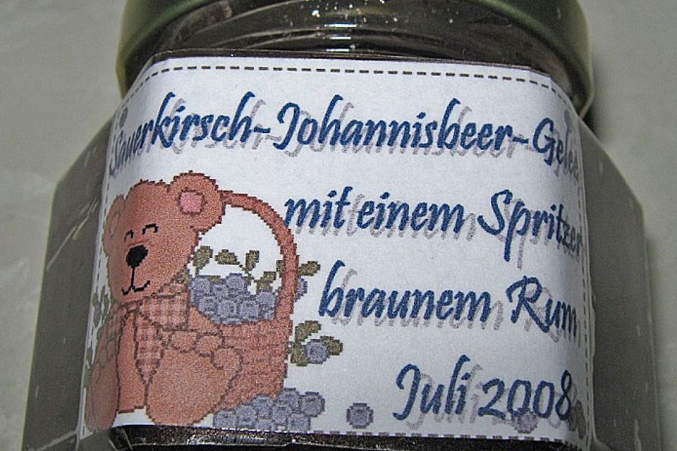 Sauerkirsch - Johannisbeer - Marmelade mit Rum