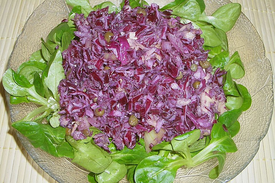 Rotkohlsalat mit Thunfisch