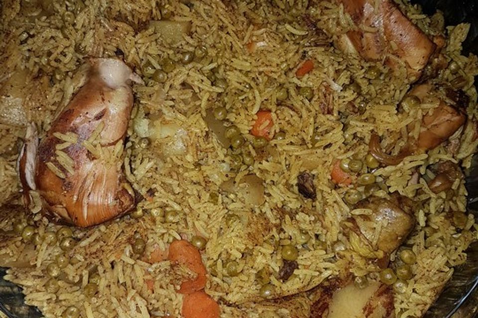 Indisches Chicken Biryani