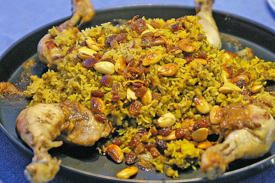 Indisches Chicken Biryani