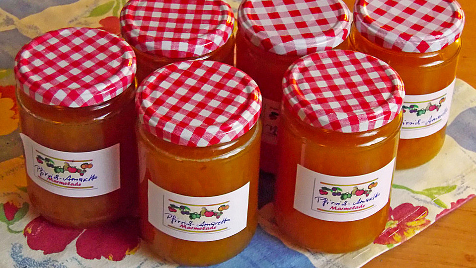 Pfirsichmarmelade mit Amaretto von browniie Pfirsichmarmelade mit Amaretto von browniie