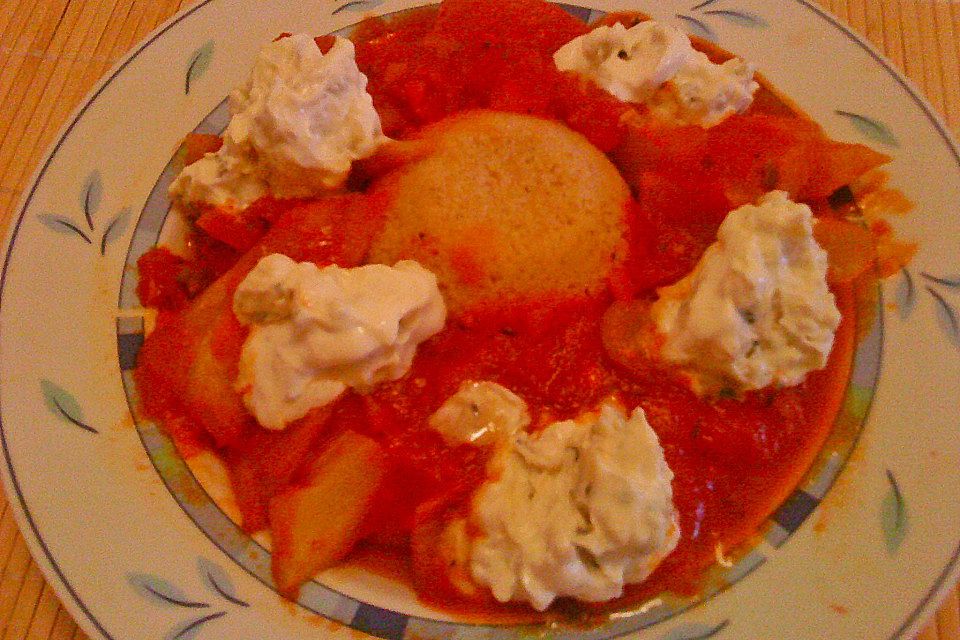 Fenchel mit Polenta und Gorgonzolawölkchen