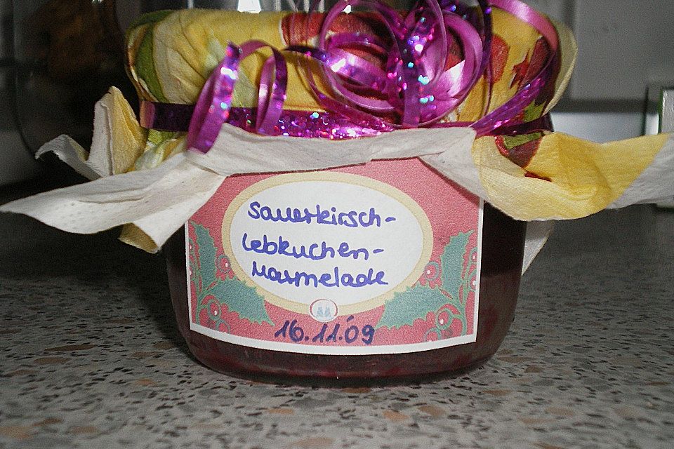 Weihnachtliche Sauerkirsch - Lebkuchen - Marmelade