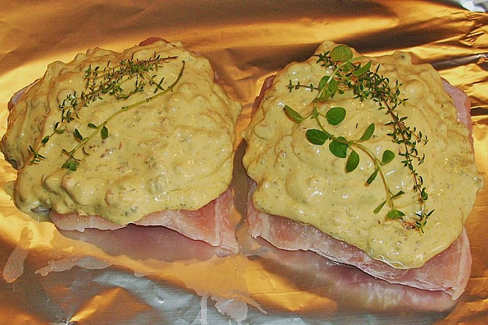 Welsfilet mit Oliven - Kapern - Paste