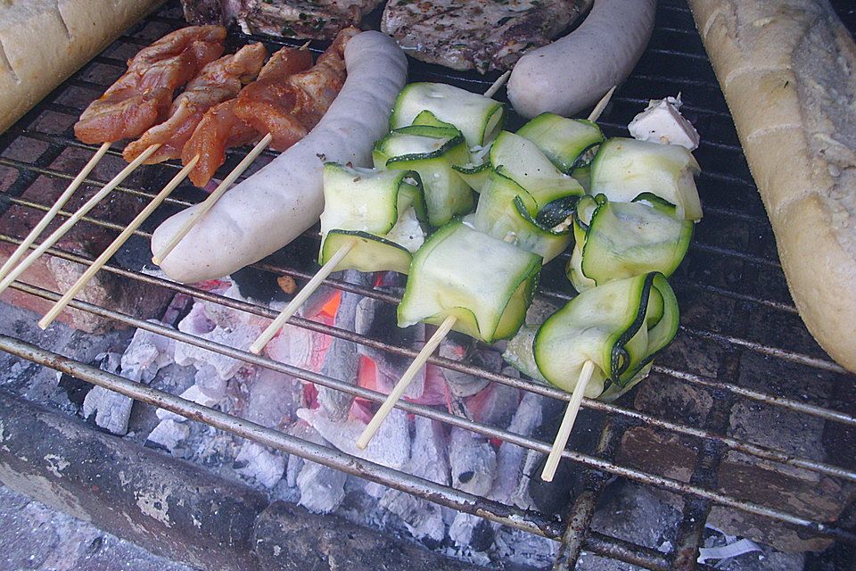 Zucchini - Schafskäse - Spieße