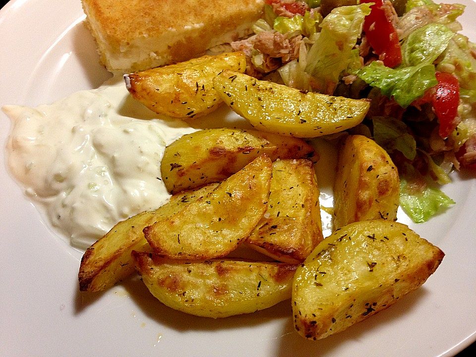 Gebackene Kartoffelspalten griechische Art von wzebel| Chefkoch