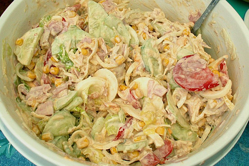 Rosinenkinds Schichtsalat mit Thunfischdressing