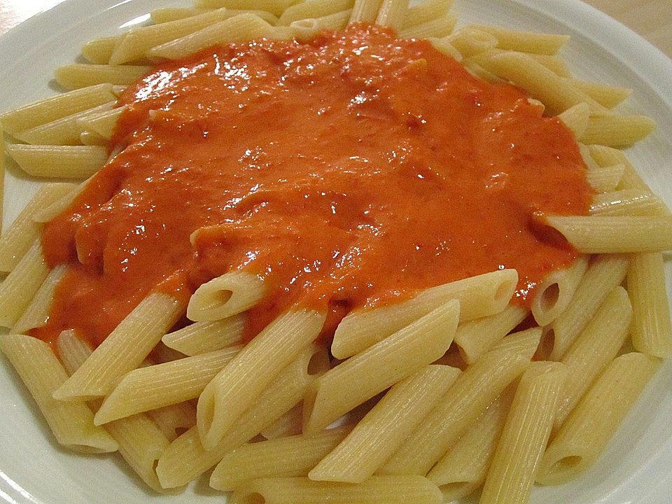 Rigatoni mit Ajvar - Sahne - Sauce| Chefkoch