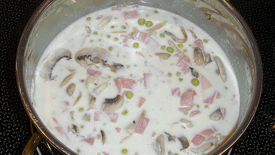 Spaghetti mit Schinken - Champignonsoße von sunnygoe