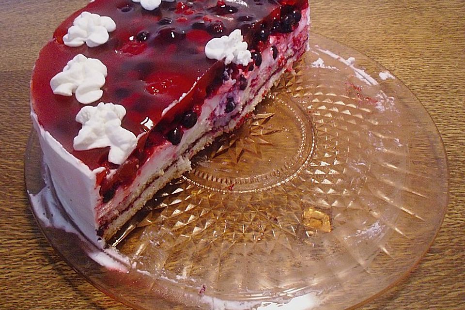 Beeren - Quark - Torte mit Sektgelee