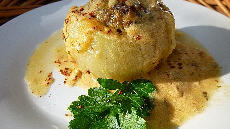 Gefullte Kohlrabi In Sauerrahmsosse Von Knautschpumuffel Chefkoch