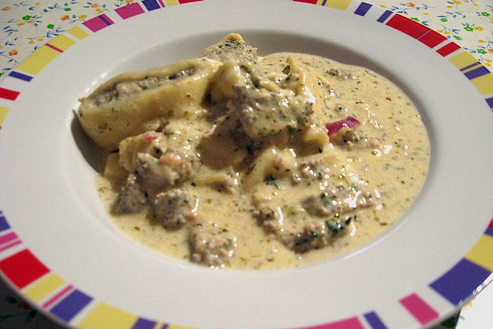 Maultaschen in Majoransahne à la Fibi