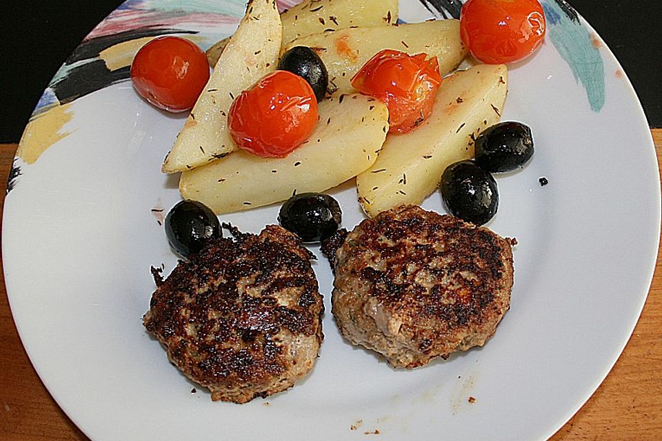 Hacksteaks mit Zitronenkartoffeln