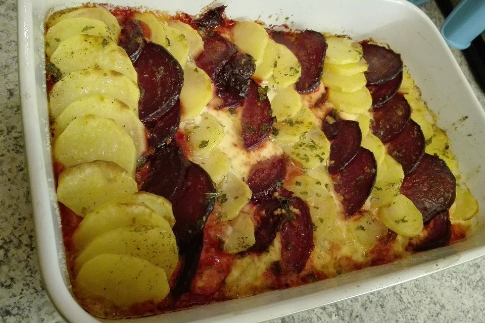 Schrats Kartoffel- und Rote Bete-Gratin