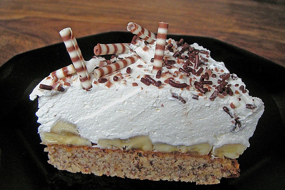 Superschnelle Bananen - Sahne - Torte