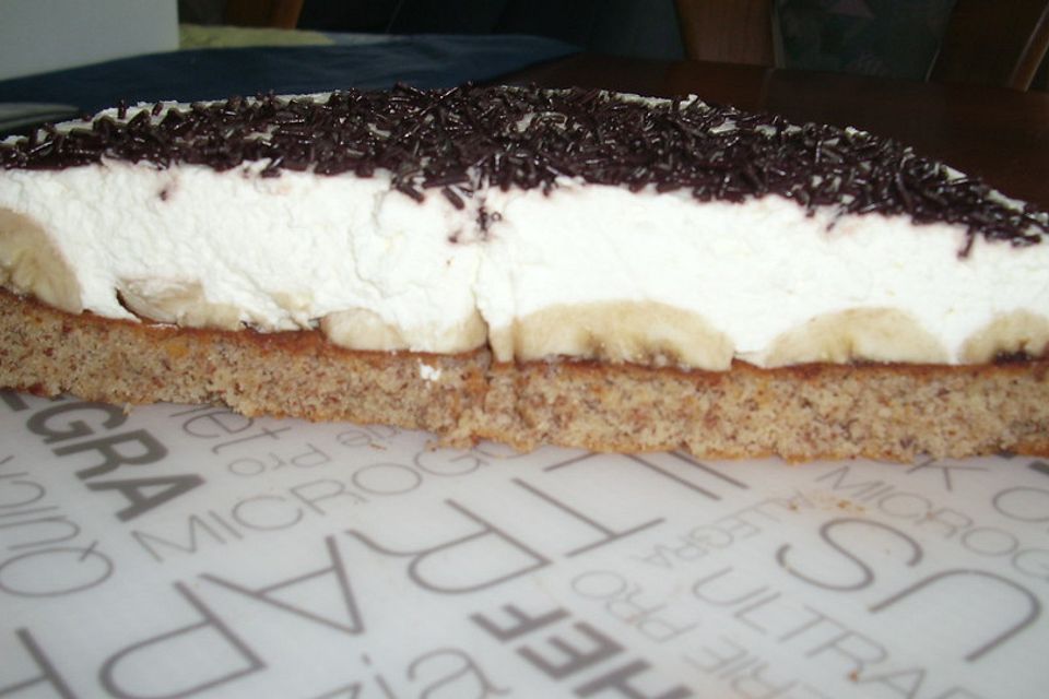 Superschnelle Bananen - Sahne - Torte