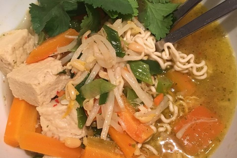 Asiatische Hühner - Nudelsuppe