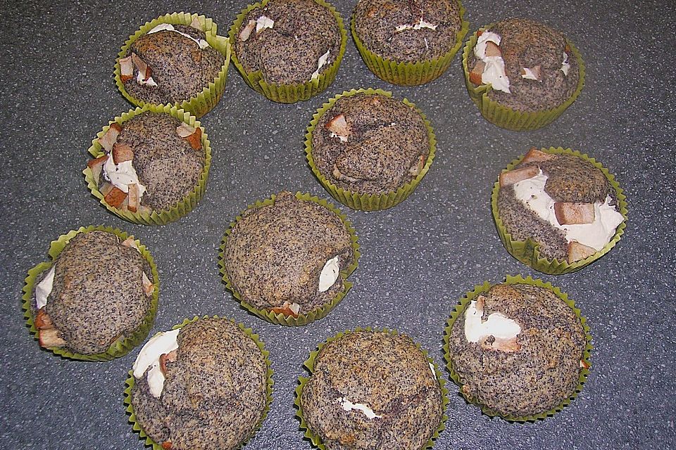 Mohn - Nuss - Muffins mit Topfen