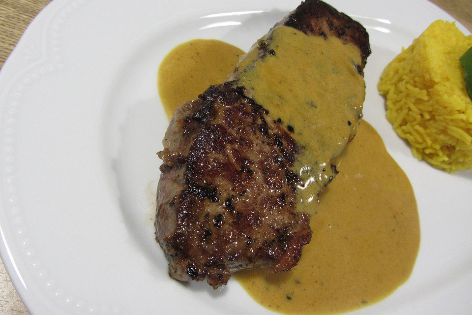 Rindersteak mit Orangen - Wacholder - Sauce