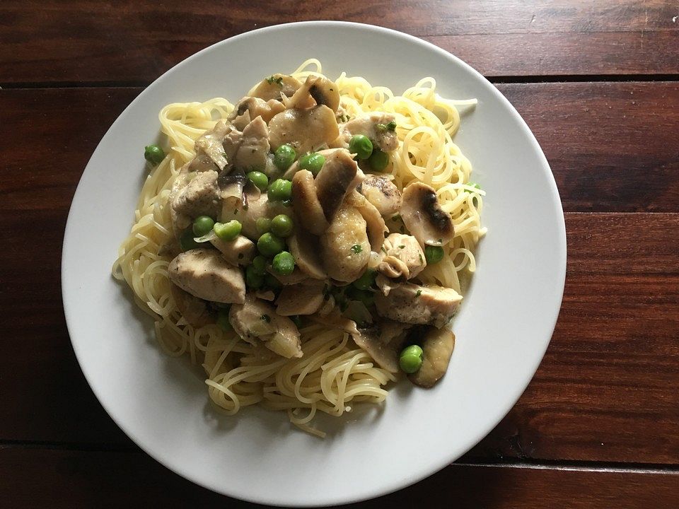 Hähnchen - Pilz - Sauce mit Nudeln | Chefkoch