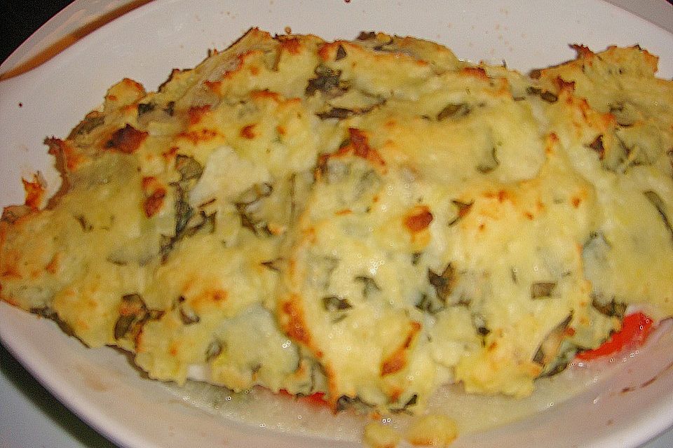 Fischfilet mit Kartofffel - Kräuter - Kruste