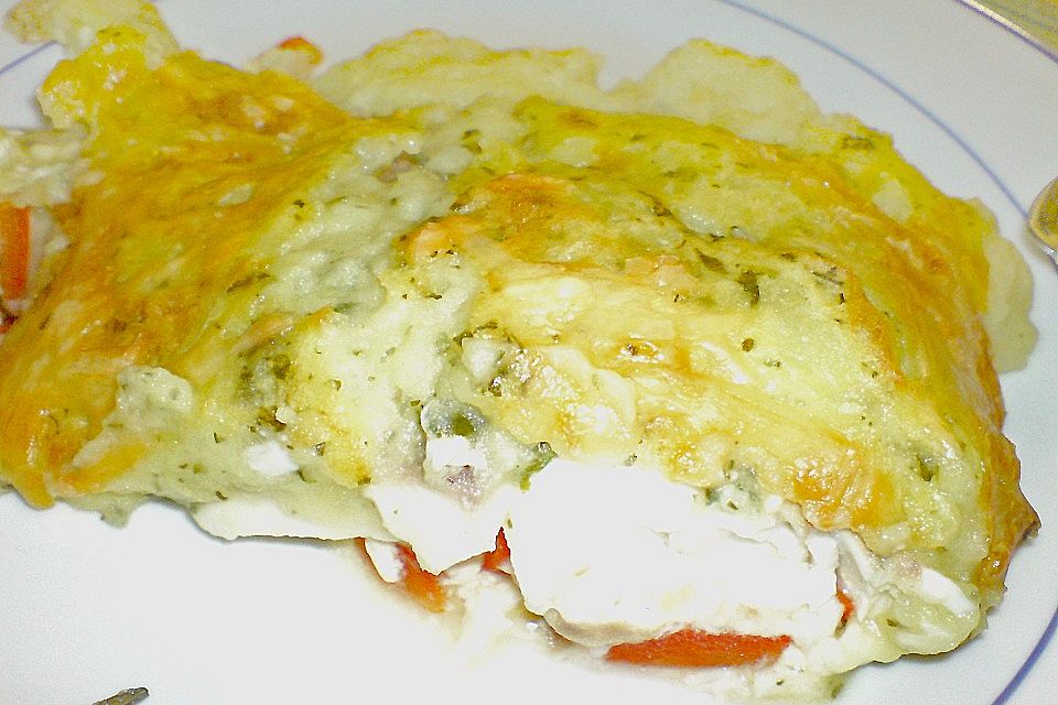 Fischfilet mit Kartofffel - Kräuter - Kruste