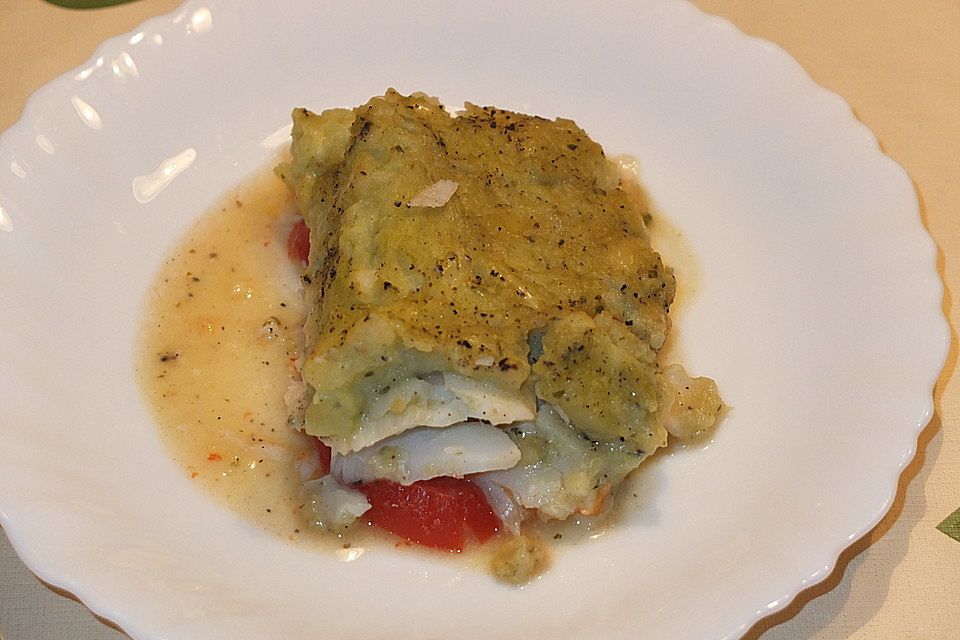 Fischfilet mit Kartofffel - Kräuter - Kruste