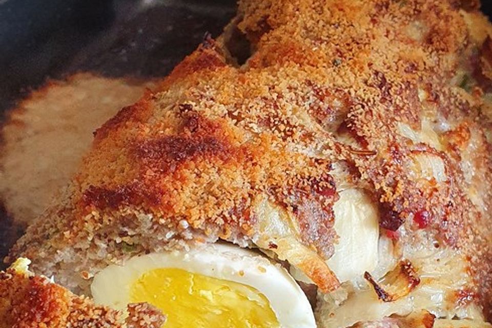 Falscher Hase mit glacierten Möhren und Spätzle