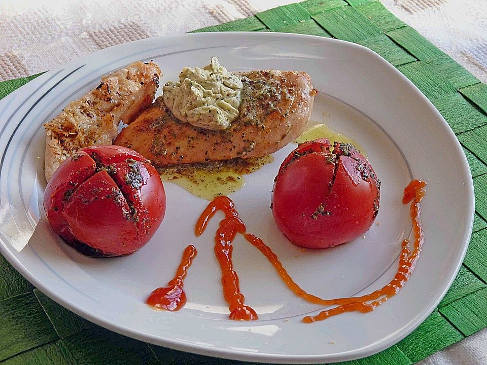 Gegrillte Hähnchenbrust mit pikanter Salsa von Bärchenmama| Chefkoch