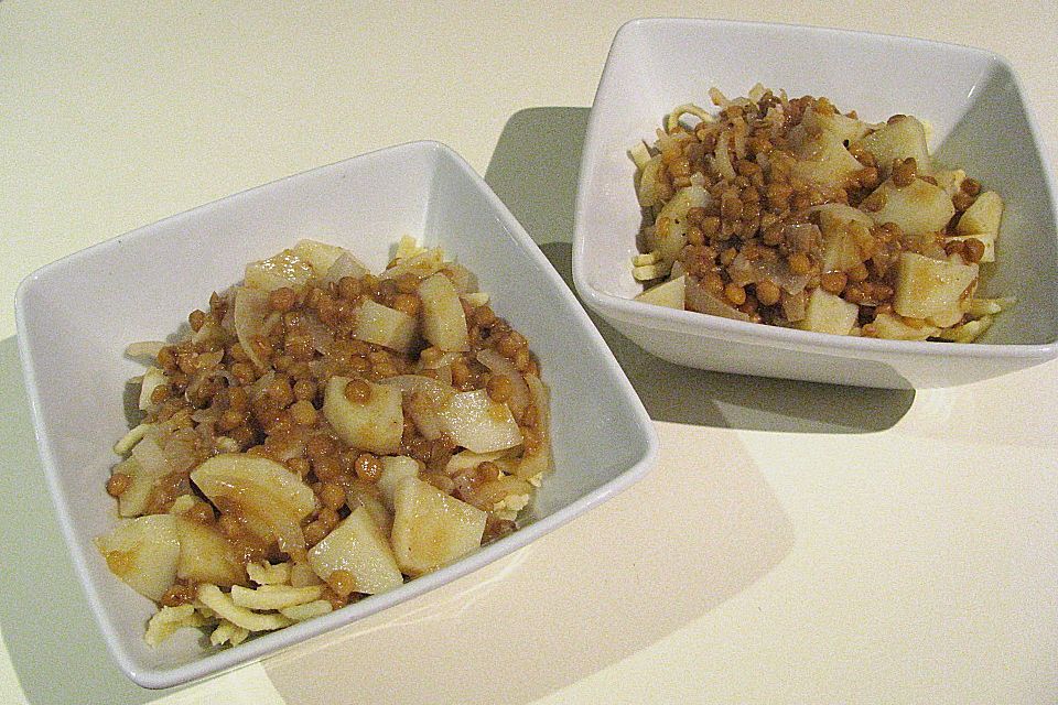 Linsen mit Spätzle