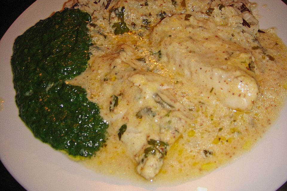 Fisch in Senfsoße