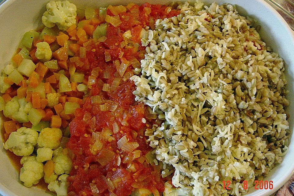 Grünkernauflauf mit Gemüse Grünkernauflauf mit Gemüse
