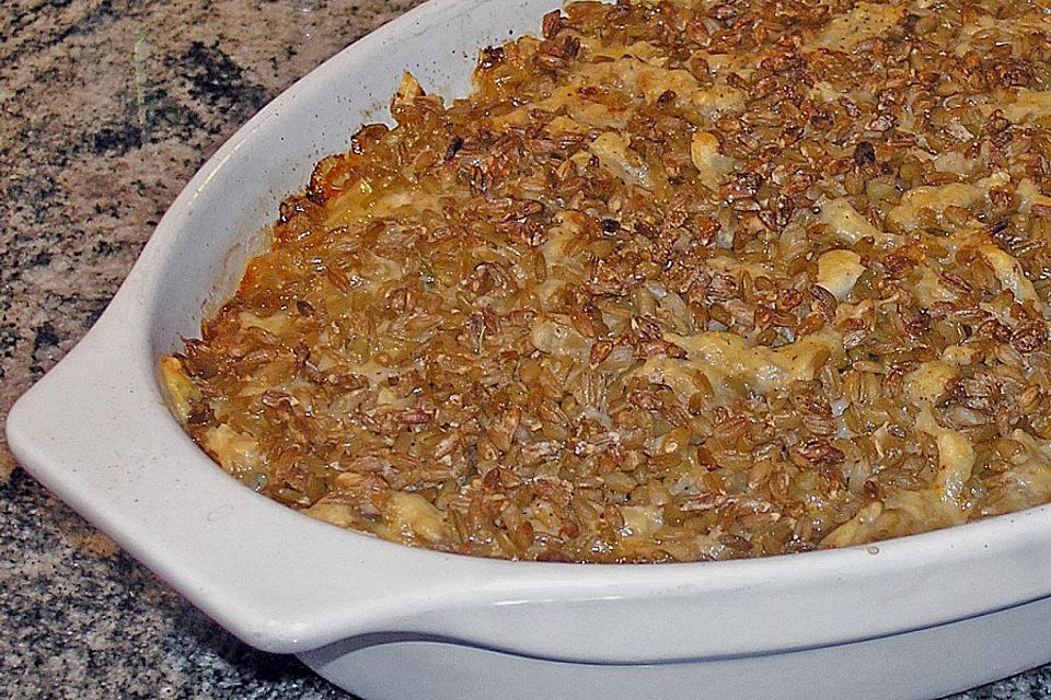 Grünkernauflauf mit Gemüse