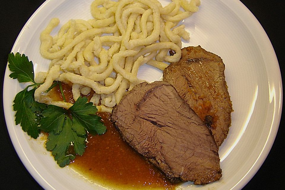 Rinderbraten mit Balsamico-Rotwein-Sauce