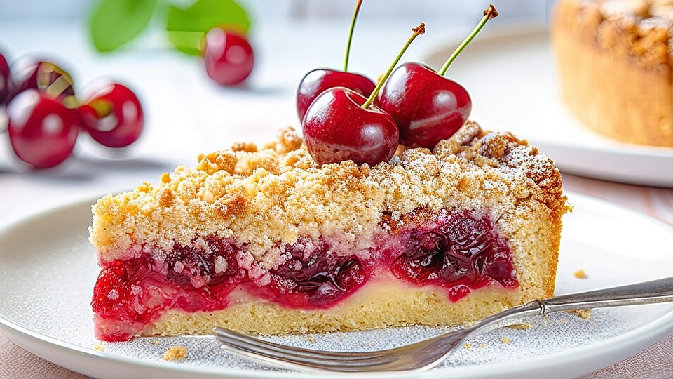 Saftiger Kirschkuchen mit Streuseln von ClaudiaL