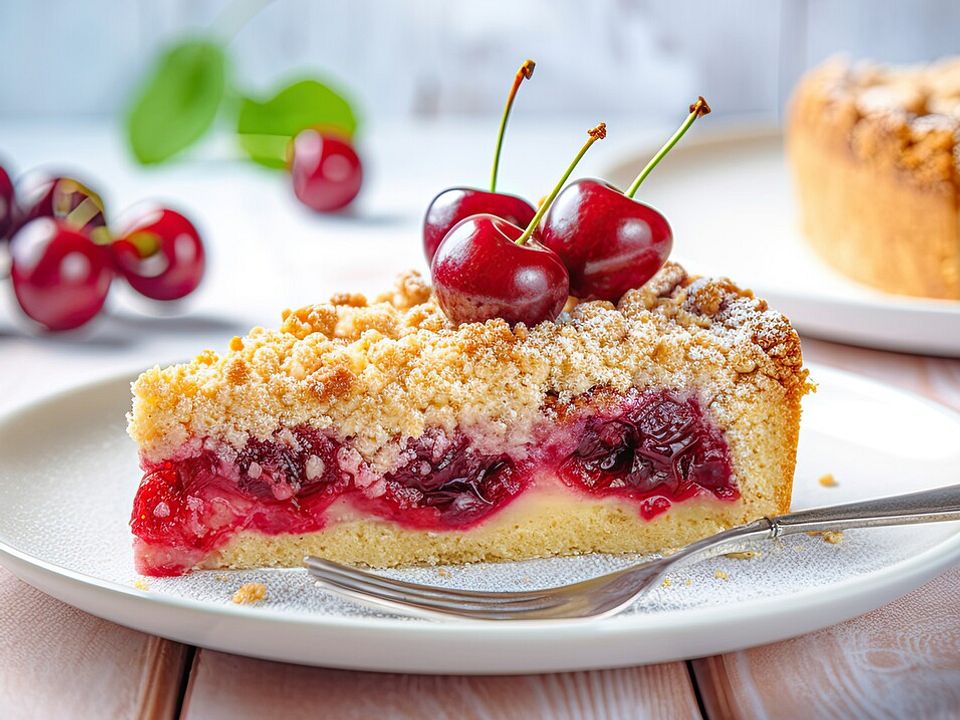 Saftiger Kirschkuchen mit Streuseln von ClaudiaL| Chefkoch