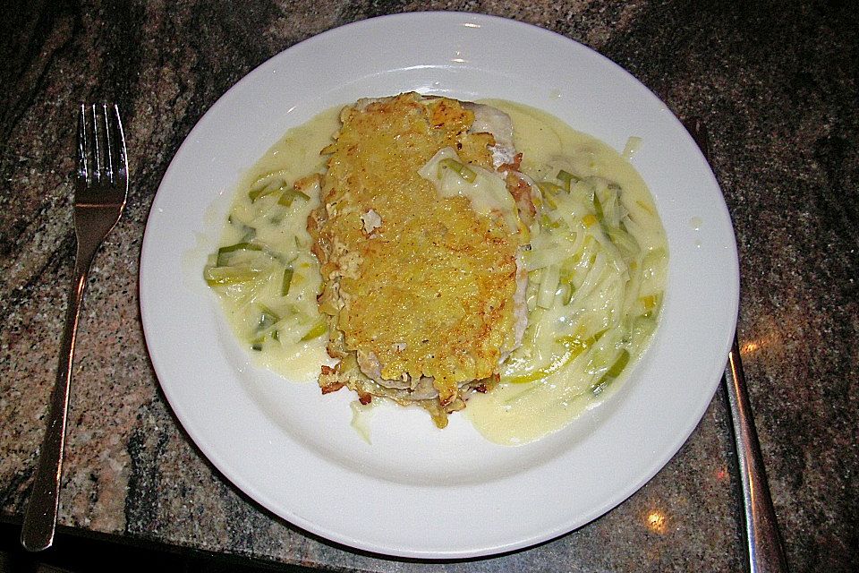 Seelachsfilet in Kartoffelkruste