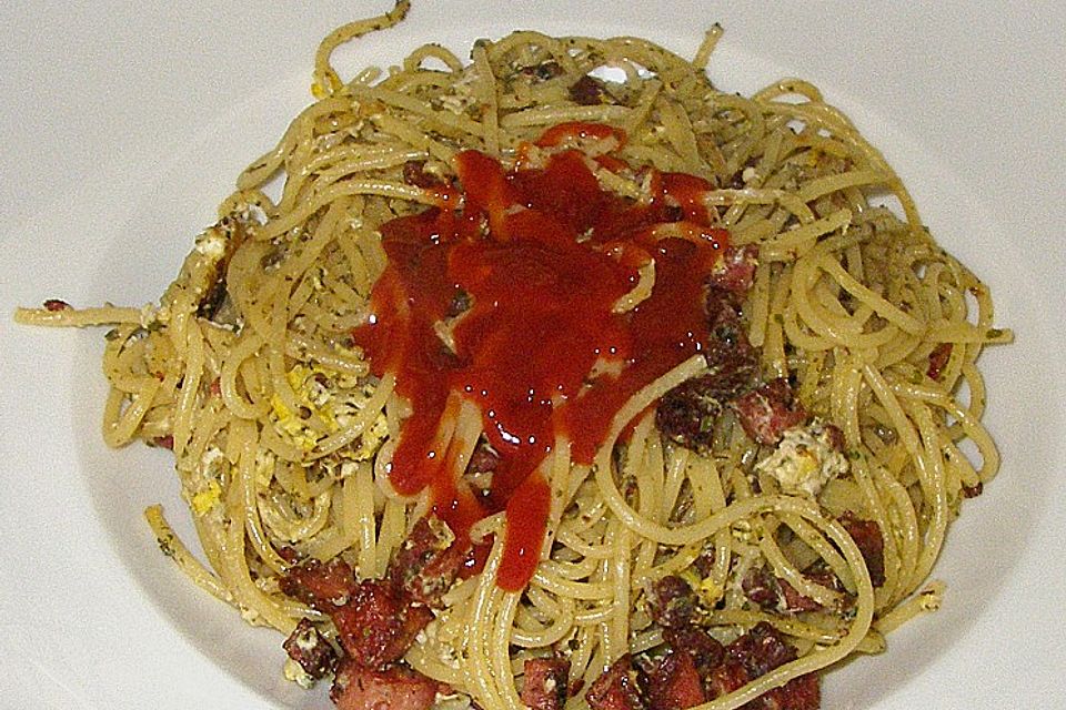 Spaghetti mit Majoran gebraten