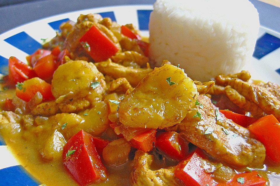 Bananen - Hühner - Curry Bananen - Hühner - Curry