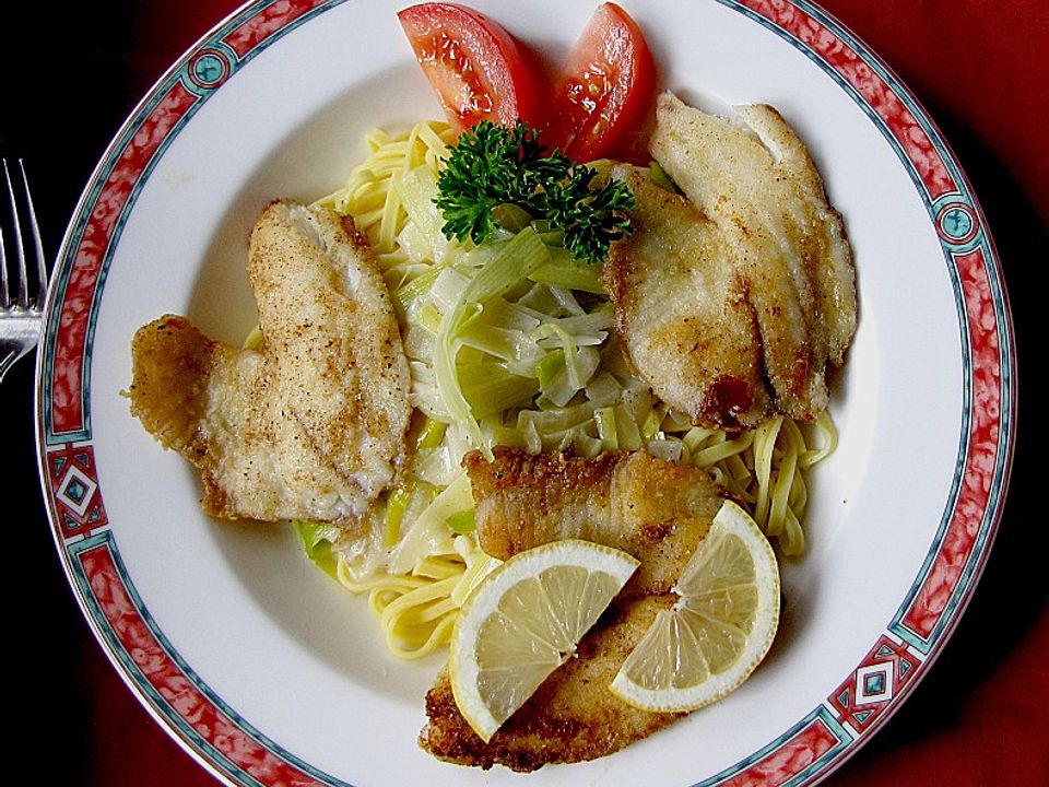 Fischfilet mit Porree - Nudeln | Chefkoch