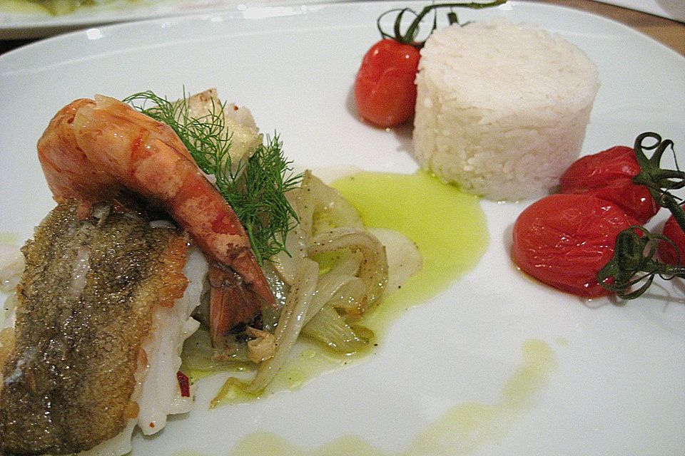 Skrei - Loin natur mit Fenchel und Schmortomaten