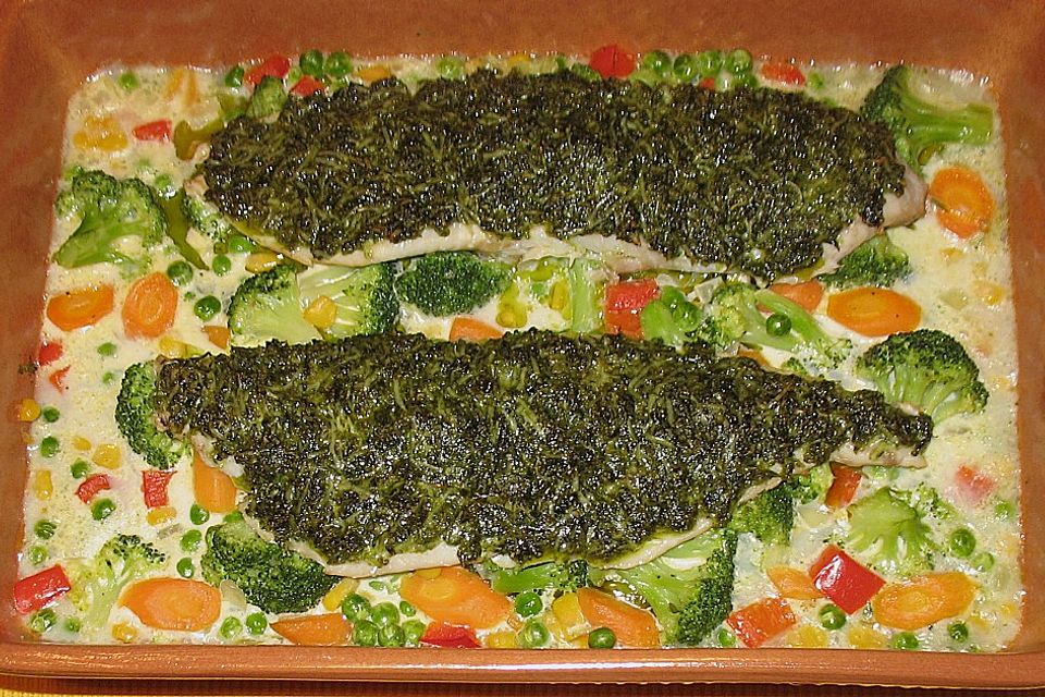 Fischfilets mit Bärlauchkruste