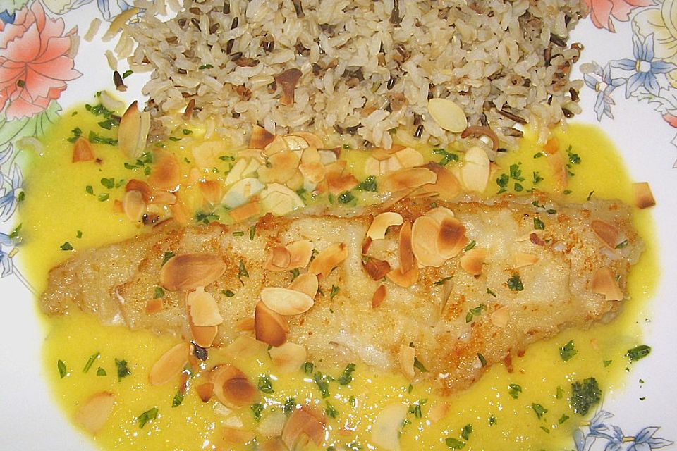 Fisch in Orangen - Sahne - Sauce