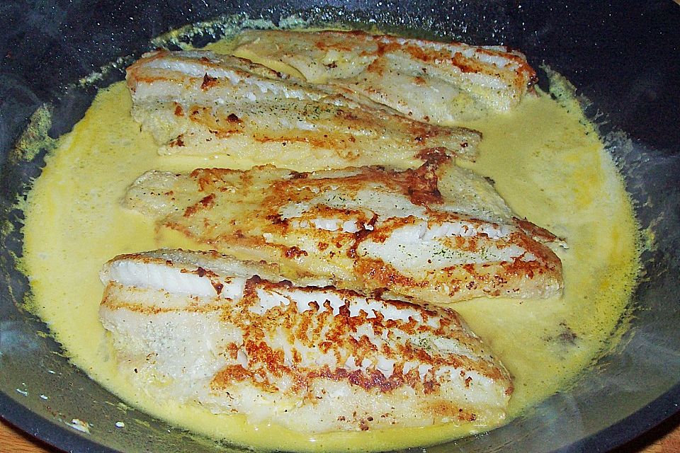 Fisch in Orangen - Sahne - Sauce