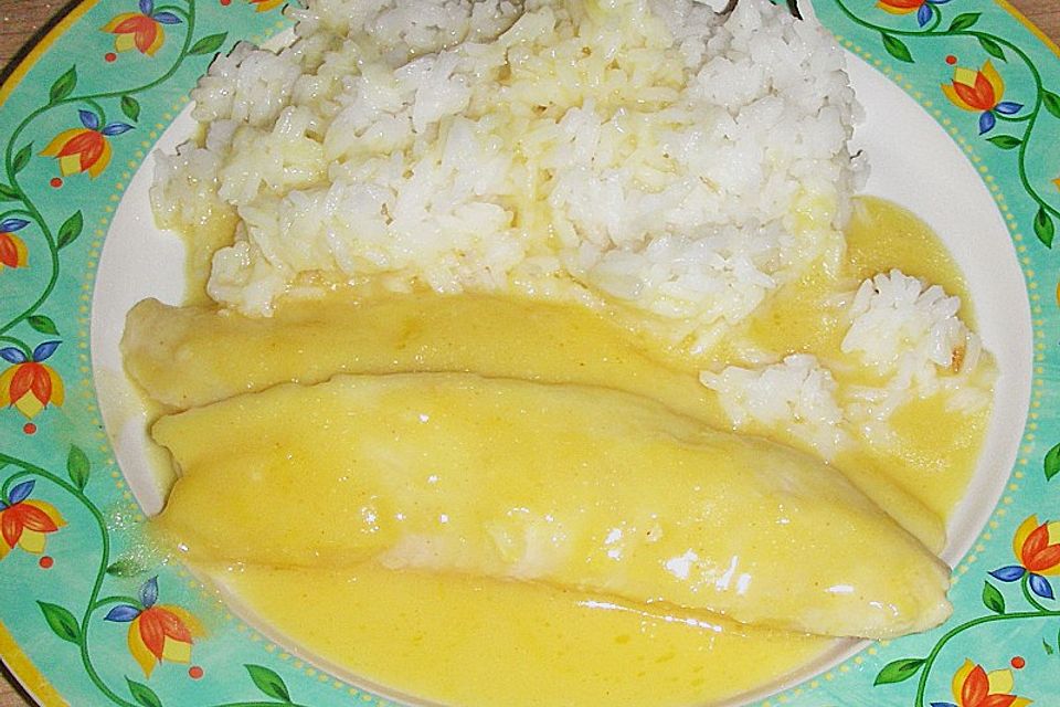 Fisch in Orangen - Sahne - Sauce