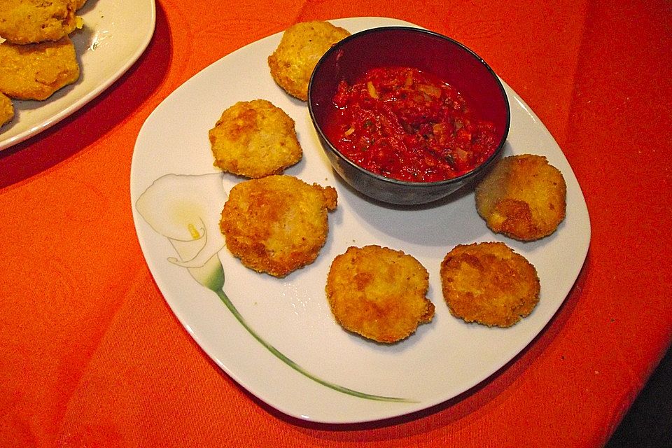 Spanische Ziegenkäse - Kroketten mit Tomatensalsa