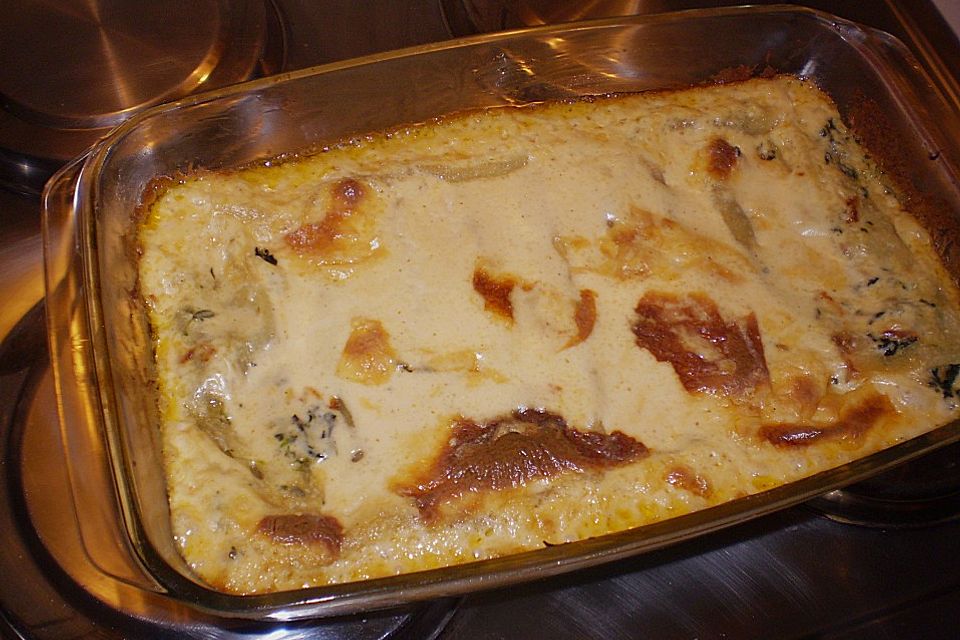 Cannelloni mit Spinat - Thunfischfülle