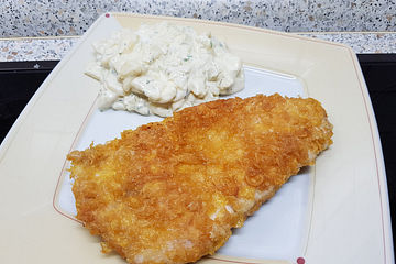 Putenschnitzel Mit Cornflakes Panade Von Luckys Home Chefkoch