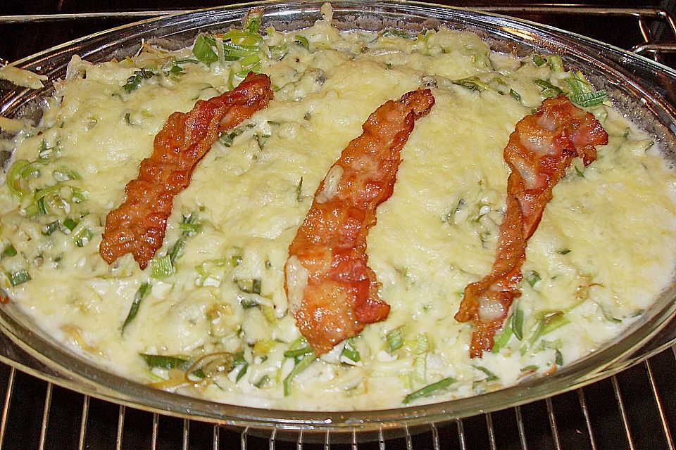 Schnitzelauflauf mit Gorgonzolasahne